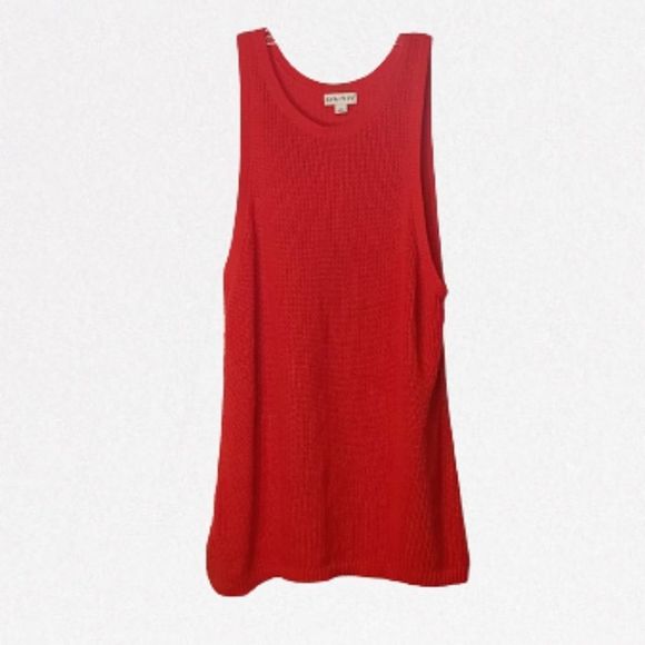 Ava & Viv Red Knit Plus Size Sweater Vest - Picture 1 of 4